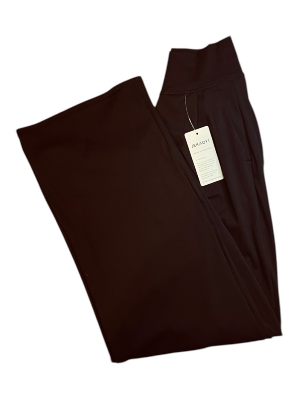 JEKAOYI Black High Waisted Wide Leg Pants Elastic Waist – Medium - Picture 4 of 7